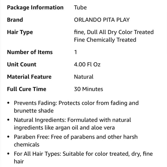 👩🏻 Orlando PITA Play Ampli-tint Color Depositing Hair Mask BRUNETTE - Picture 6 of 11